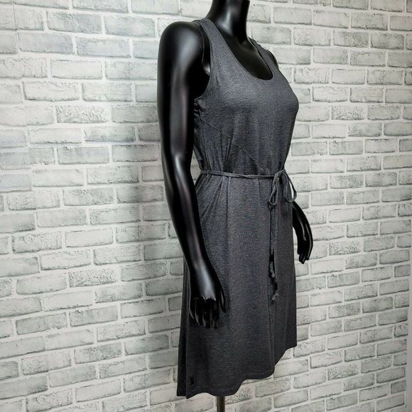 Lole Womens S Grey Tank Dress Cutout Back Tie Belt UPF50+ Moisture Wicking - Picture 9 of 10